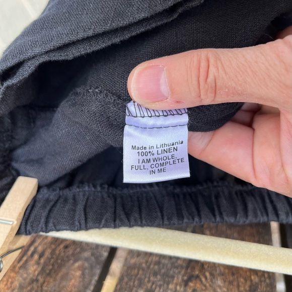 Flax Black 100% Linen Wide Leg Side Button Pants Sz 1X - Picture 4 of 16